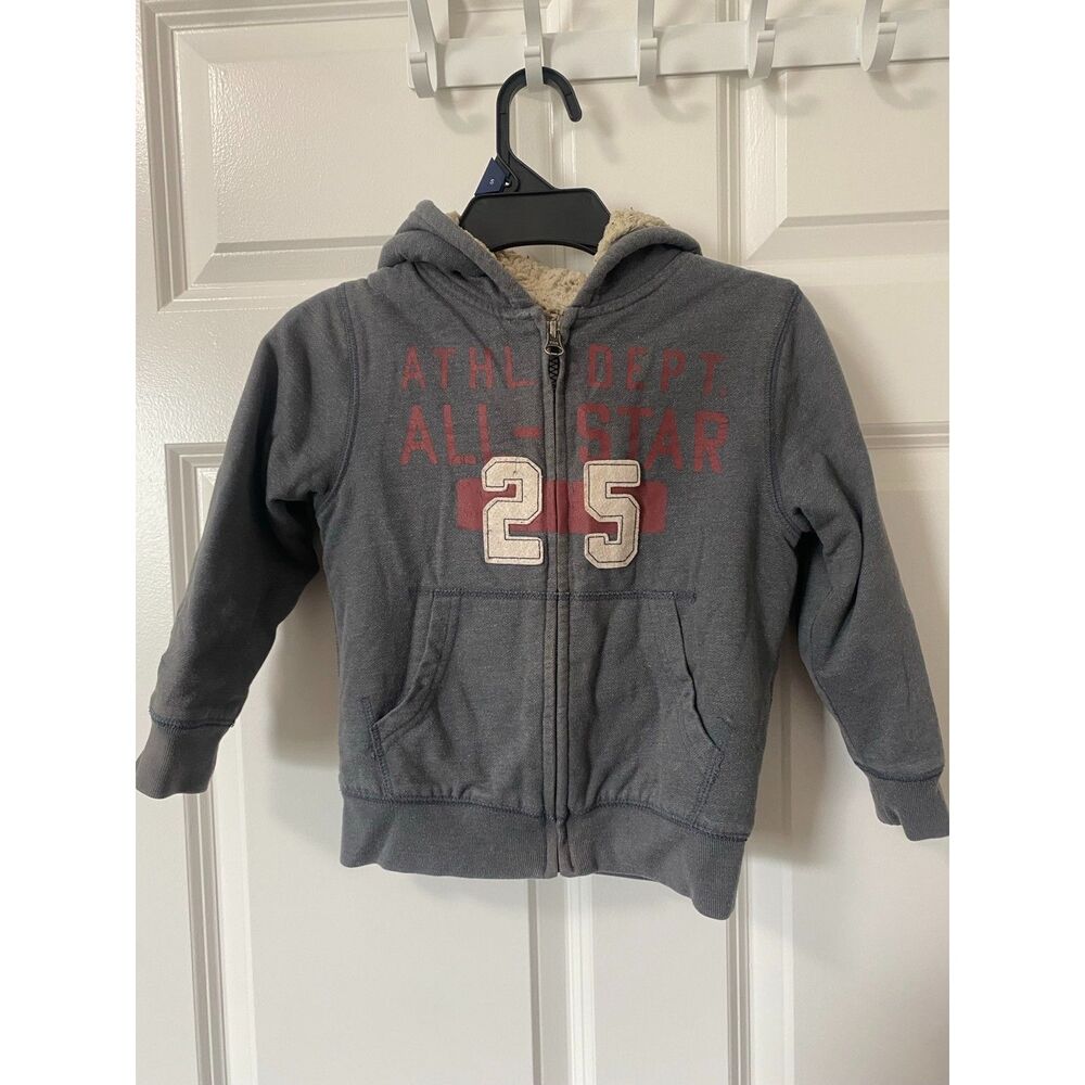 Kids Gray Sherpa-Lined All-Star 25 Zip-Up Hoodie Jacket
